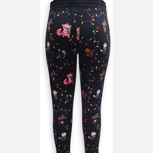 Disney Store Women Cats Holiday Jogger Pants Black Velour Size 2X